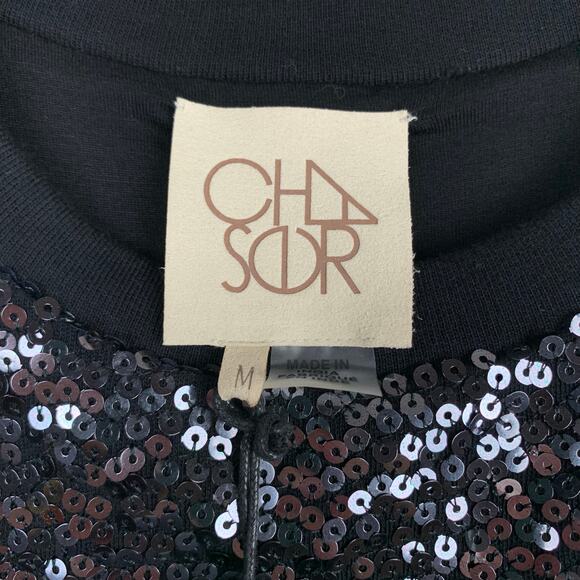 New Chaser Carnaby Tank Top Black Sequin Women's M - Picture 7 of 8